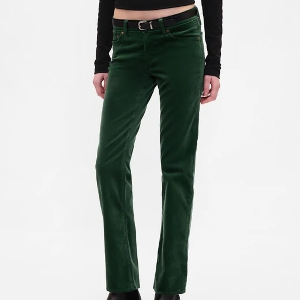 Low Rise Velvet '90s Slim Straight Pants - Picture 3 of 13